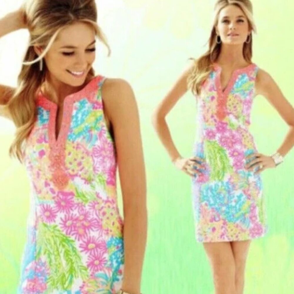 LILLY PULITZER Ryder Shift Dress in Lovers Coral size 12 NWOT